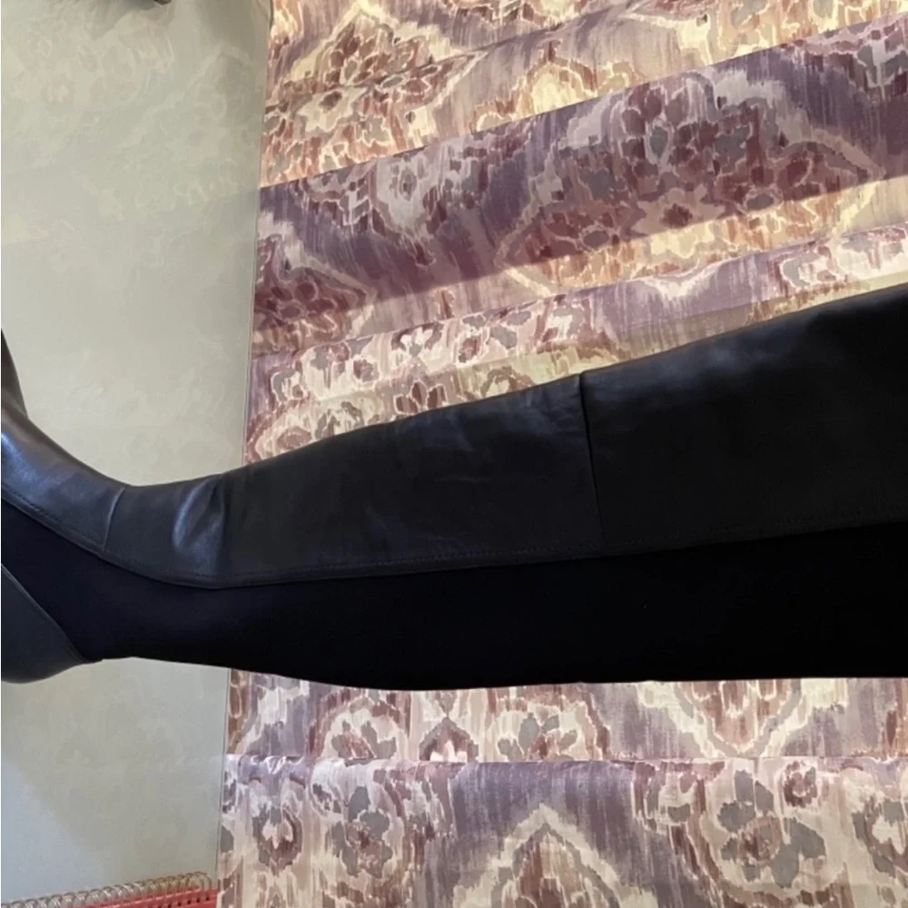 Stuart Weitzman Black Leather Over-the-Knee Boots